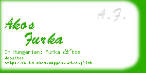 akos furka business card